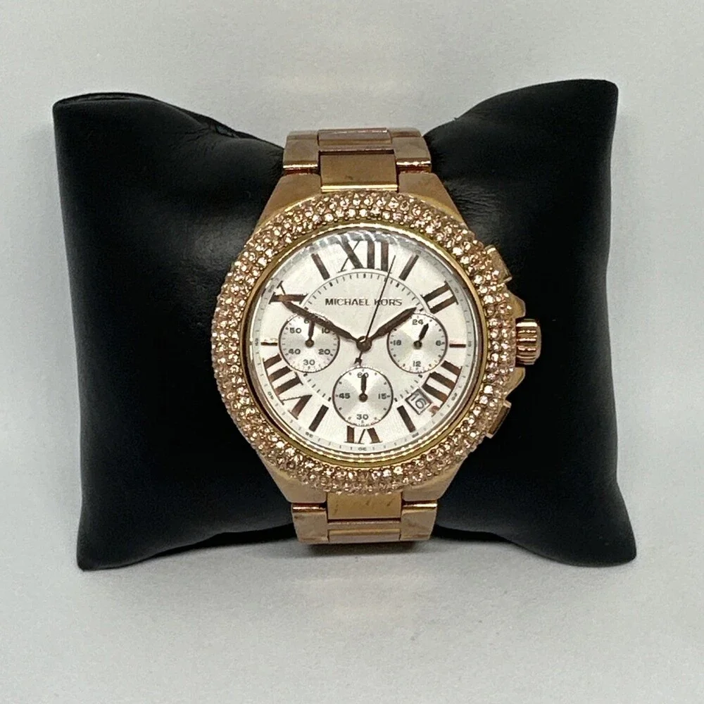 Michael Kors Camille MK5636 Womens Stainless Steel Analog Dial Wristwatch HME651